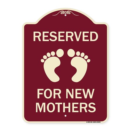 Signmission Pink Reserved Parking for New Mothers Heavy-Gauge Aluminum Sign, 24" x 18", BU-1824-23299 A-DES-BU-1824-23299